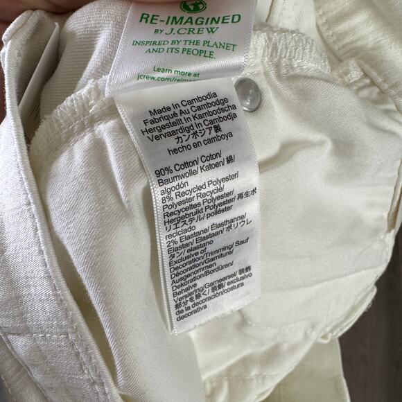 J.Crew 2003 Petite Mid-Rise Kickout Jeans WMNS 26P White Denim Stretchy Zip Fly - Picture 6 of 7